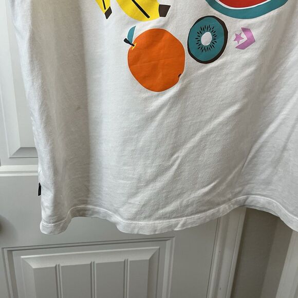 Converse Fruit Print Strawberry Grapes Apple Watermelon Graphic Tee Shirt Size L - Picture 8 of 11